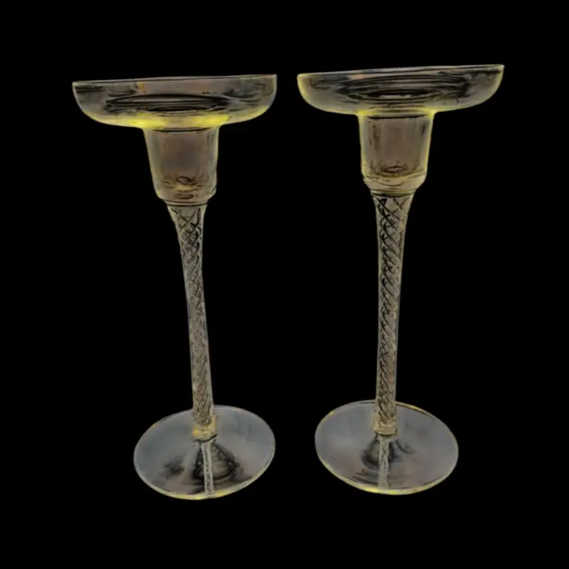 Crystal air twist candlesticks