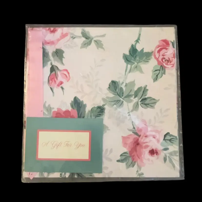 Lot (5) Vintage Lord ‘ Taylor Pink Rose Wrapping Paper 26”x40” Instant Pink Bow & Gift Card Included NOS