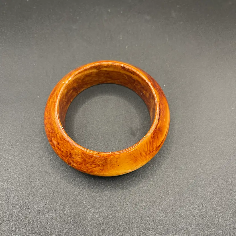 Vintage Acrylic Amber Colored Chunky Bangle