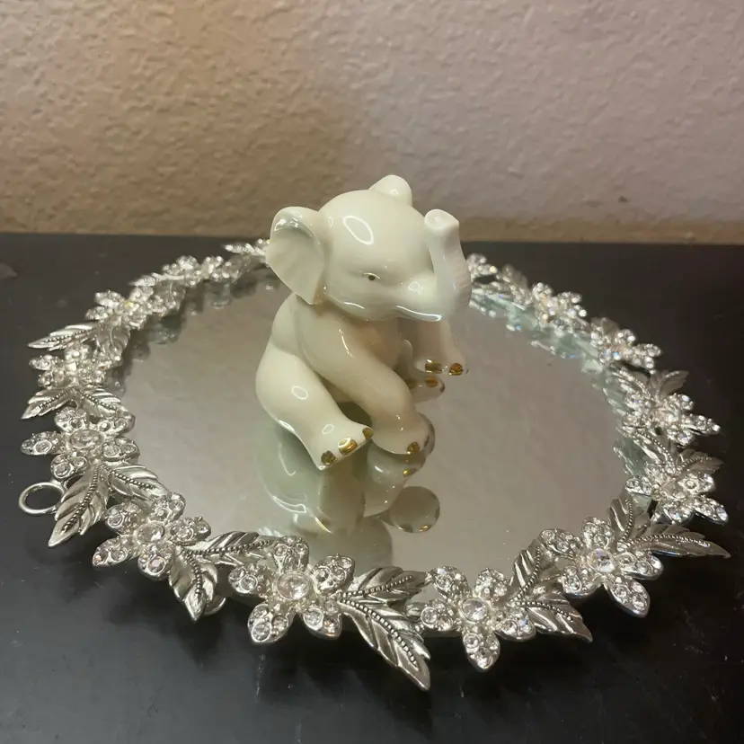 Lenox USA Porcelain 2” Trunk Up Elephant Figurine