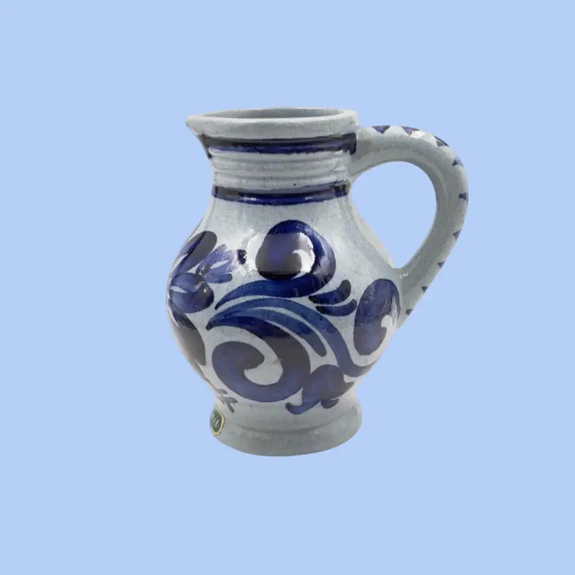 #254- Pottery Creamer Pitcher Salt Glaze Jug Vase Handmade Germany