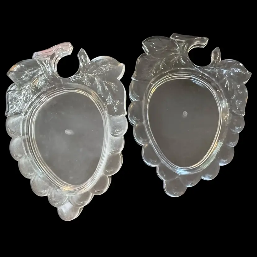 Set Of Six Vintage Appetizer And Wine Glass Holder Plates
