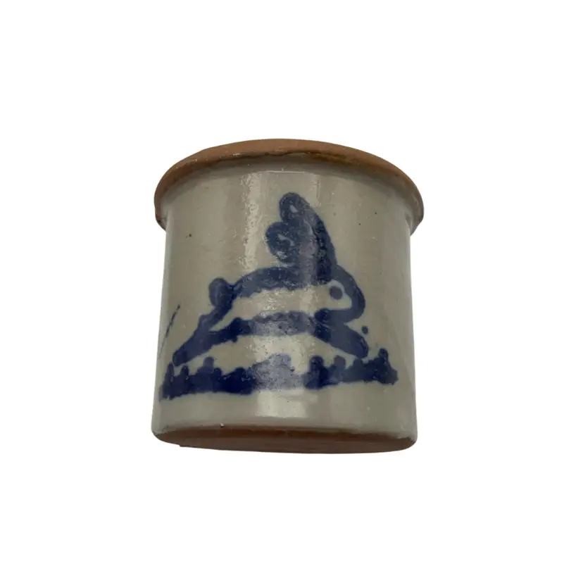Bunny Rabbit Feet! Miniature 1980s Stoneware Salt Glaze Studio Art Pottery Crock - 1.5”