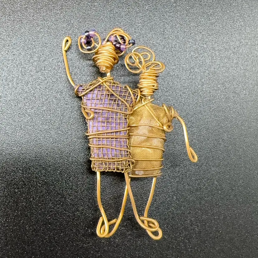 Vintage Artisan Made Friendship Brooch