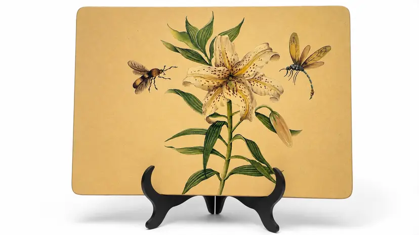 ☀️ Vintage Carolyn Sheffield Auratum Lily Placemats Set of 4 Botanical