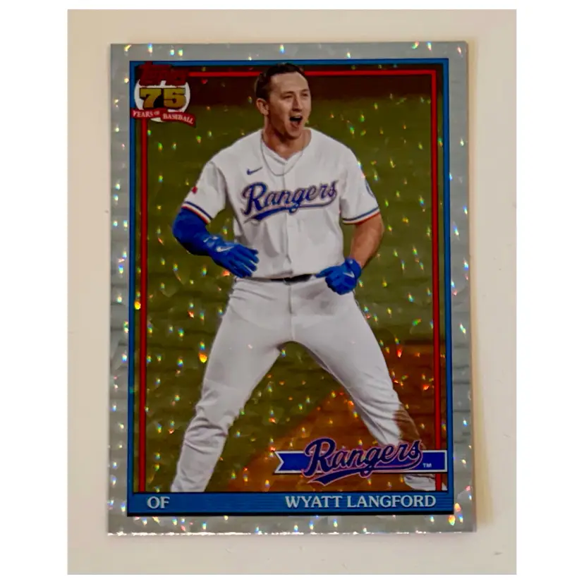Wyatt Langford 1991 Topps Crackle Foil Texas Rangers
