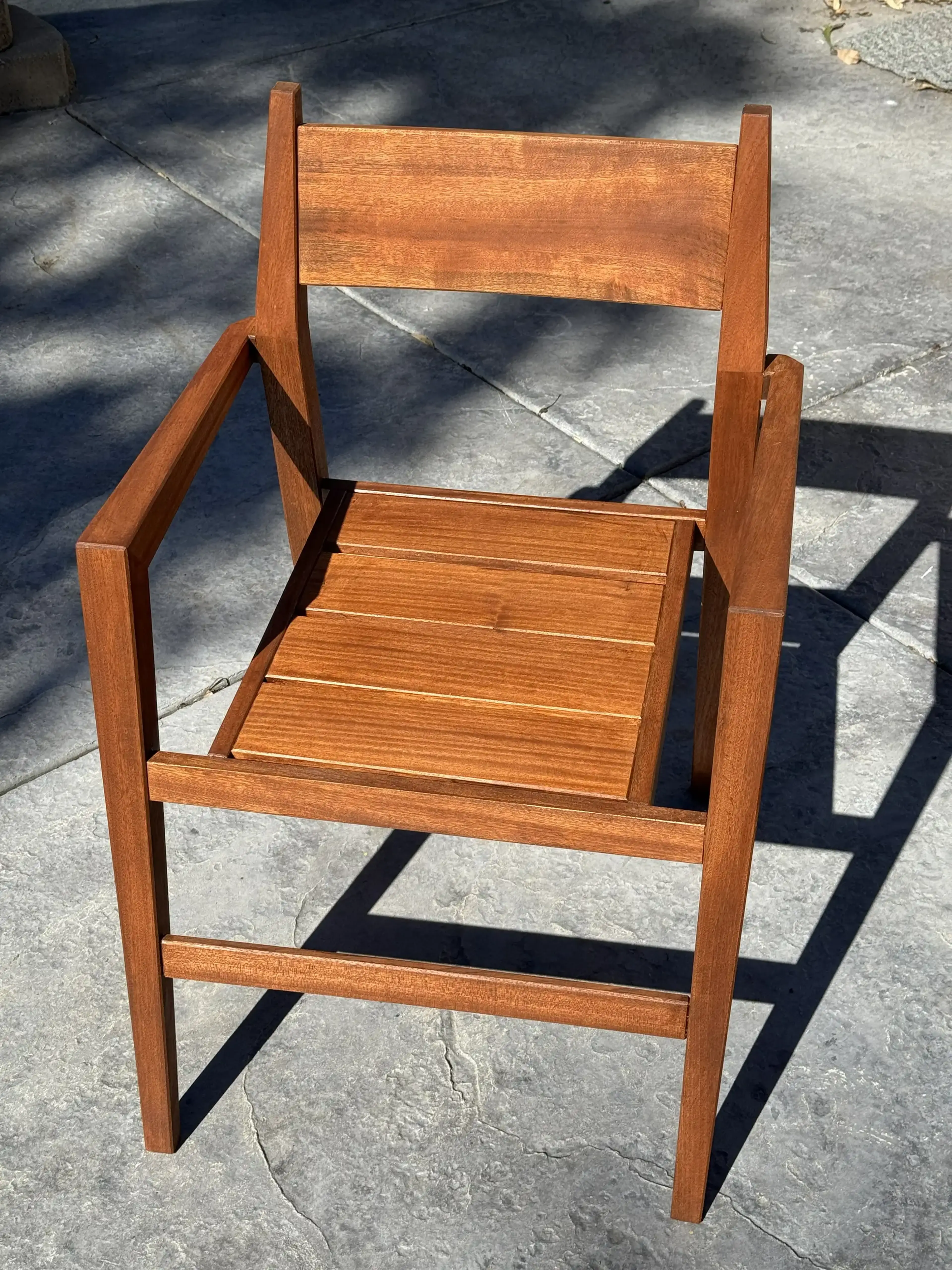 Handcrafted Sapele Outdoor Dining Chair