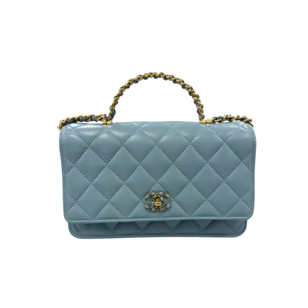 Chanel 22S Lambskin Quilted Wallet On Chain
