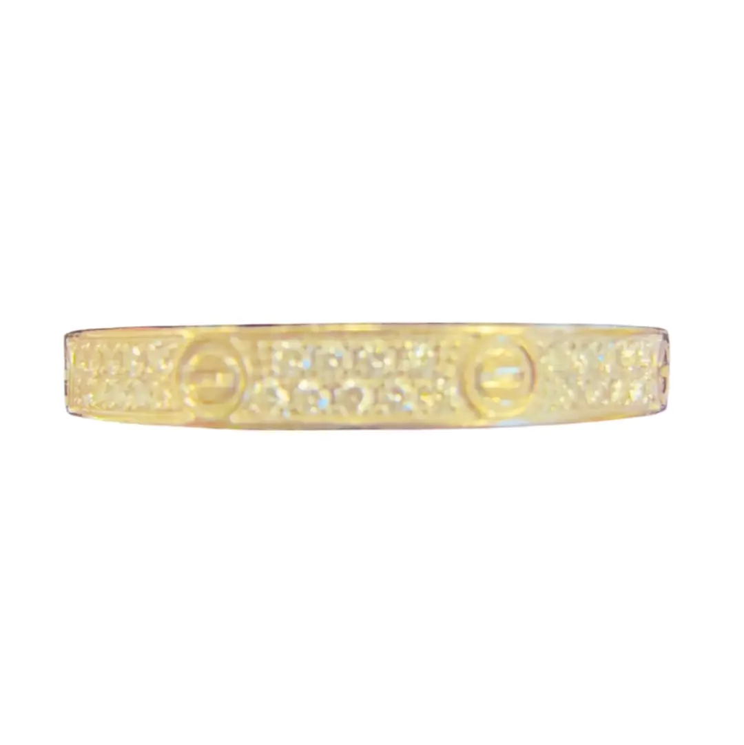 Cartier LOVE Pave Diamond 18K White Gold Ring Sz 53 (US 6 1/4)