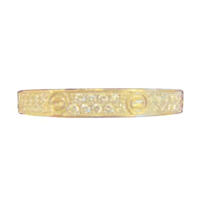 Cartier LOVE Pave Diamond 18K White Gold Ring Sz 53 (US 6 1/4)