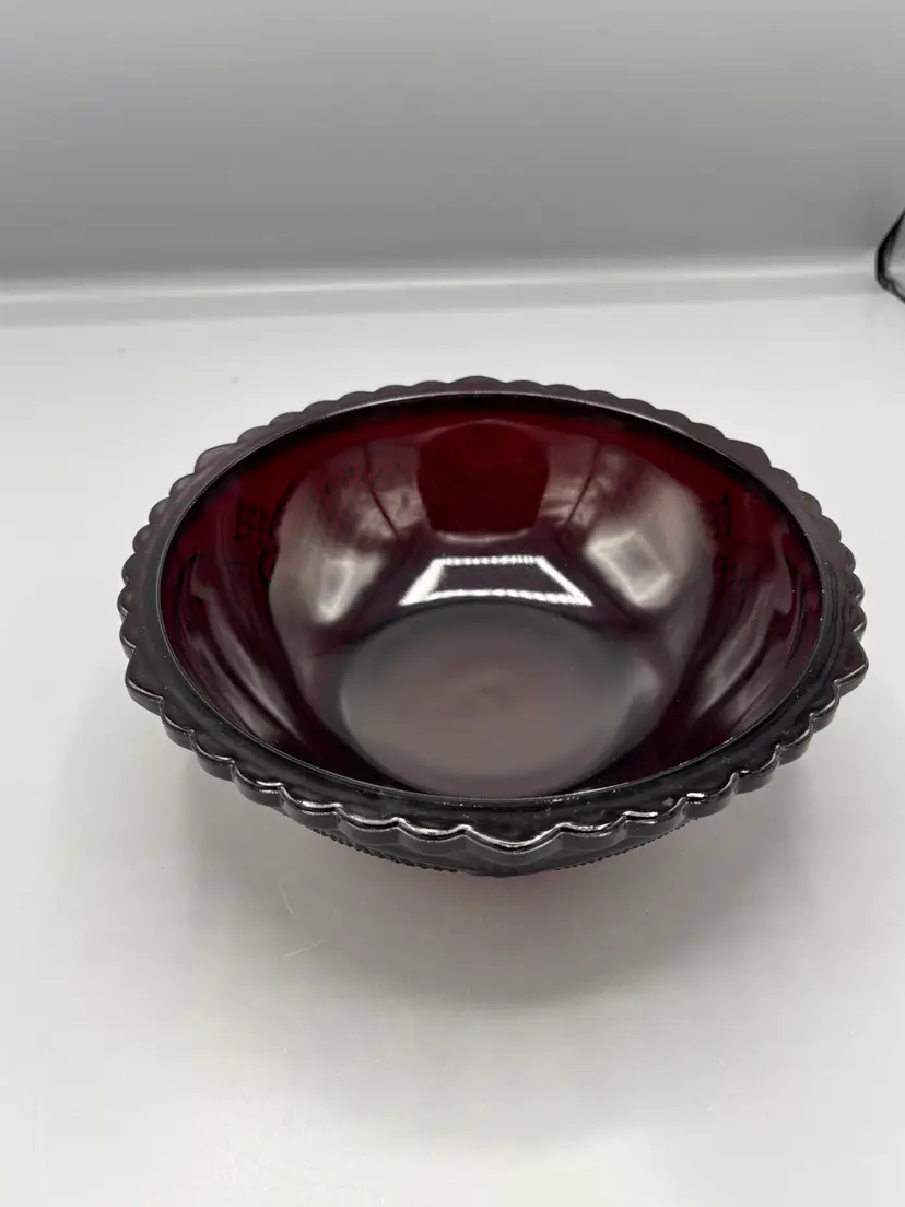Vintage Avon Cape Cod Ruby Red glass bowl