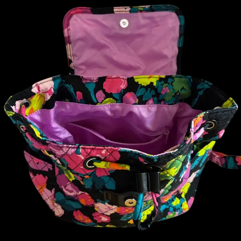 NWOT Vera Bradley Retired “Hilo Meadow” Pattern Small Backpack Cinch Hobo Bag
