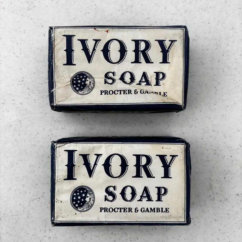 Vintage 1940s Ivory Soap 2 Large Soap Bars Collectable Made USA It Floats Pure
