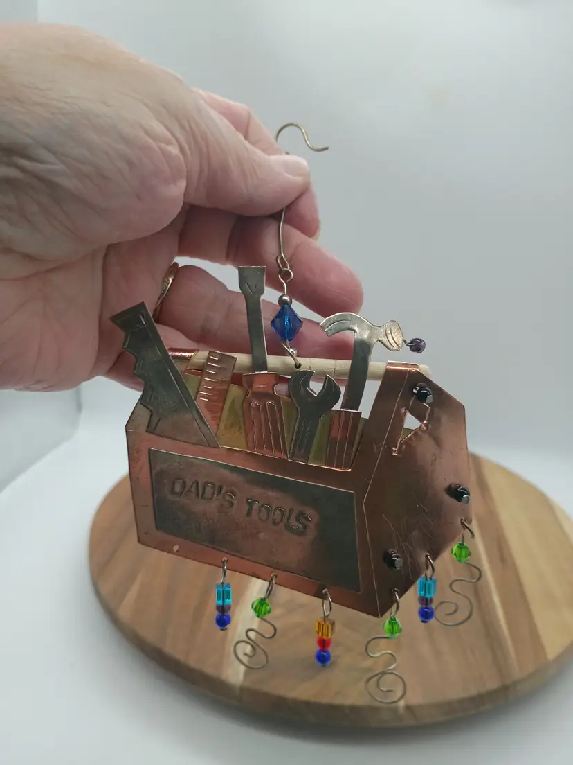 Pilgrim Imports Brass/ Bronze Copper and Nickle Hand Crafted TOOL BOX Ornament.