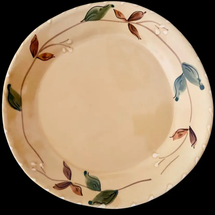 Ceramiche Nicola Fasano-Italy 12" Hand Painted Pottery Plate  Berry/Leaf-  Majolica- Vtg.