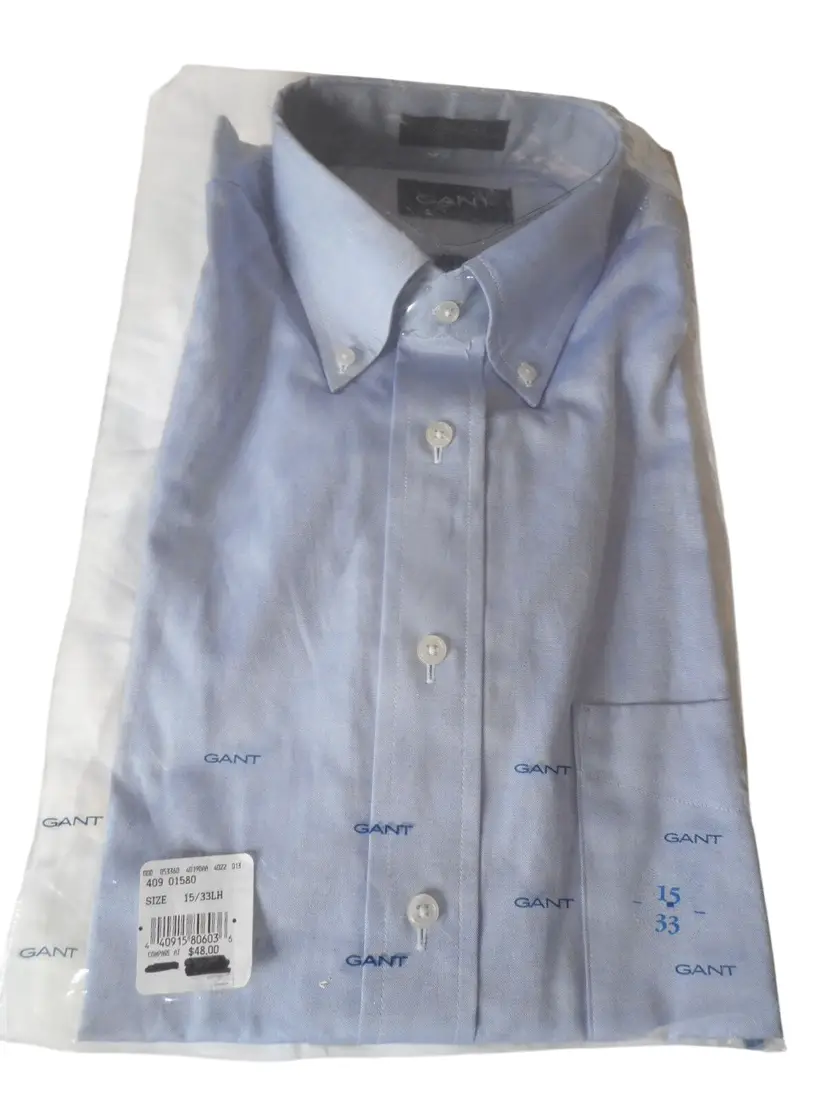 NWT Vintage Mens Shirt 15 33 long sleeve shirt blue button down pinpoint Gant