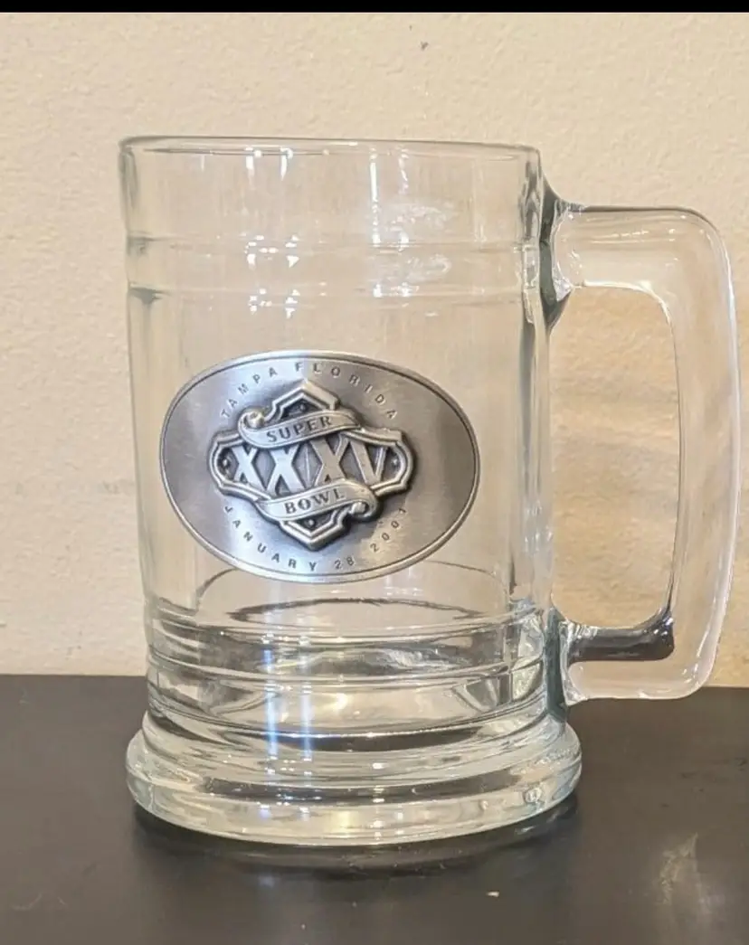 Super Bowl XXXV Glass Beer Mug