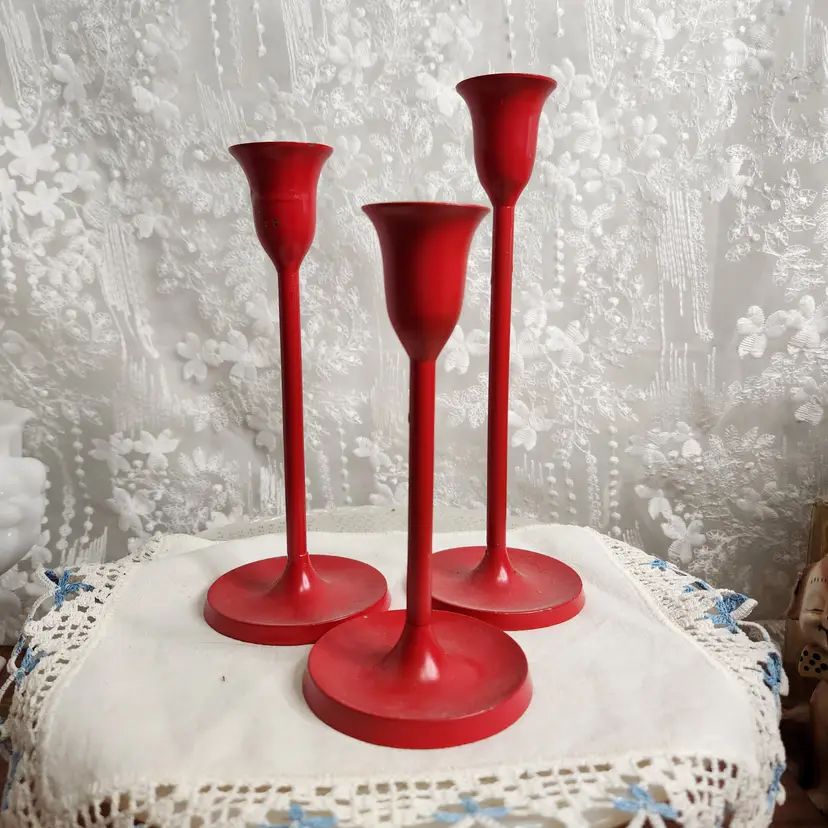 Red Brass Candlesticks