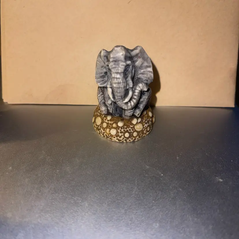 12- Elephant Hand Painted Figure Resin Galastar South Africa 2”