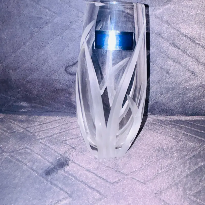 Marquis by Waterford  Crystal Bud Vase 4.5" Coventry Design Etched Cut Crystal