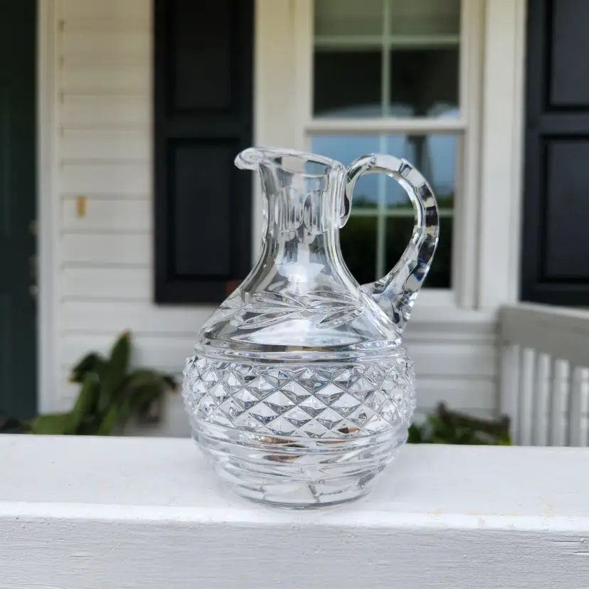 Crystal Pitcher (Galway) In Leah Pattern 5" tall