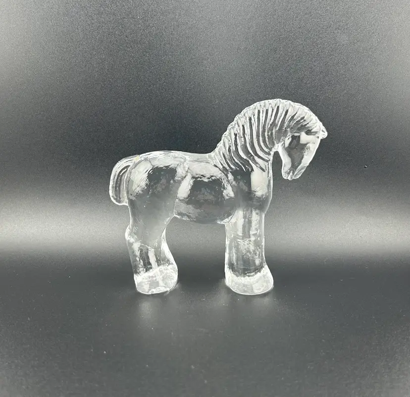 Vintage Kosta Boda Zoo Series Glass Horse Figurine 4.5”x 1.5”x 4.25”