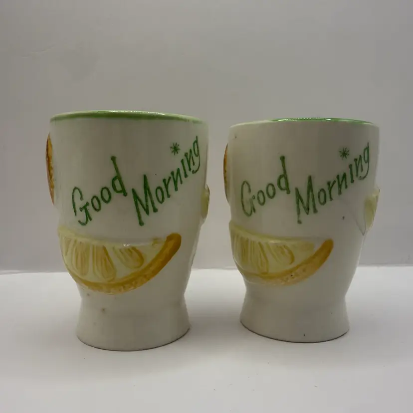 Napcoware Good Morning MCM Citrus Juice Glasses 3”