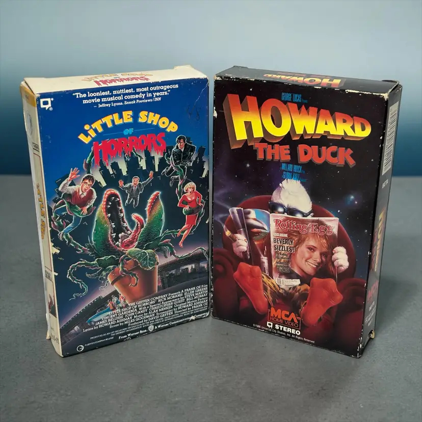 2 Betamax 80's Movies "Howard The Duck" & "Little Shop Of Horrors" With Covers