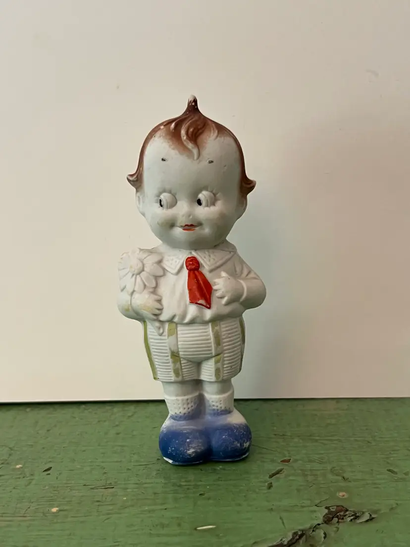 Antique Bisque Googly Eye German Figurine Doll. 1900 Germany Kewpie REPAIRED