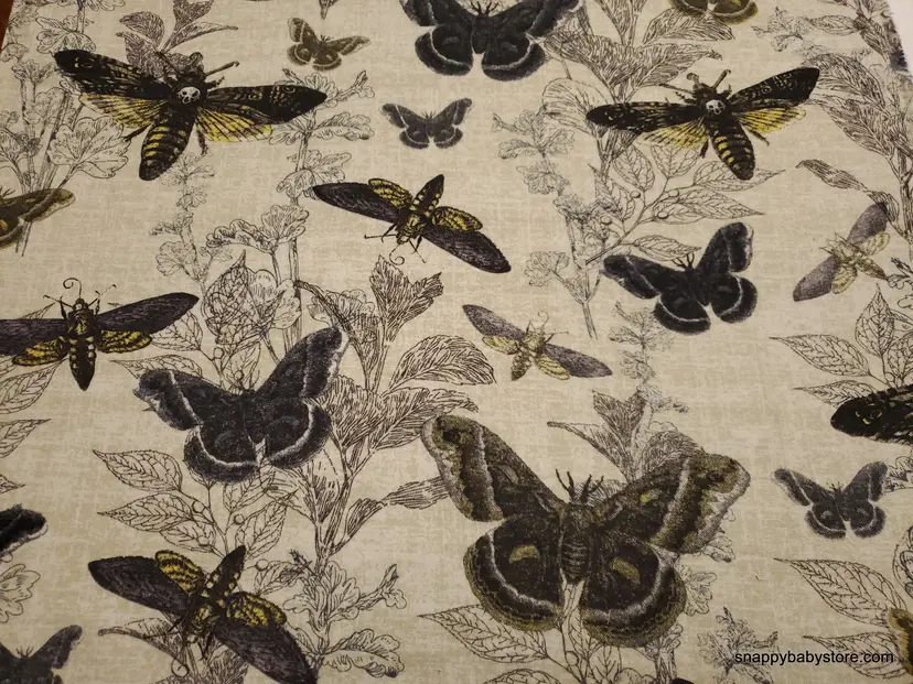 Haunted Hollows Butterflies Flannel Fabric Remnant - 100% Cotton - Choose Size - Soft Craft & Quilting Fabric