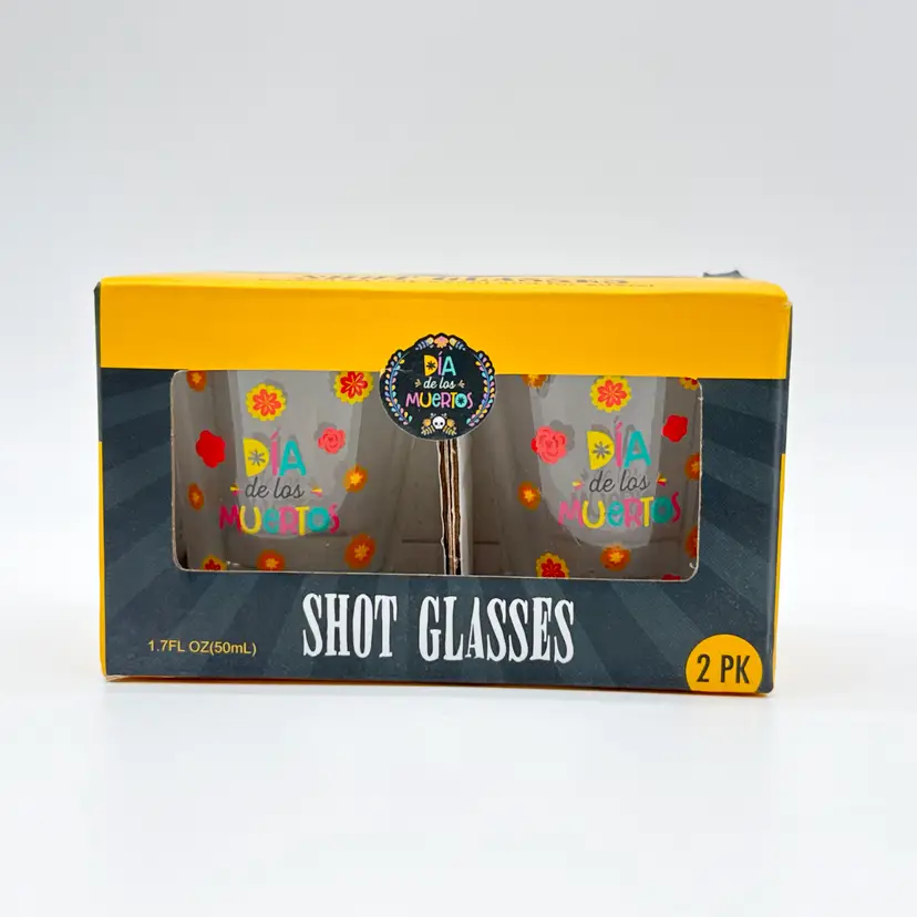 NIB Dia De Los Muertos Shot Glasses In Original Box