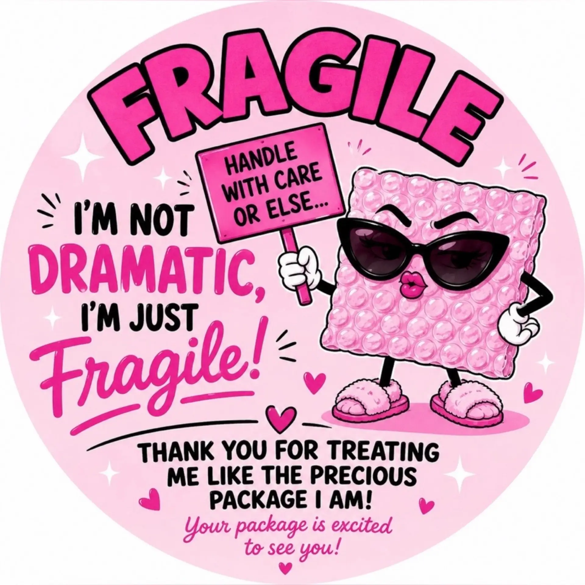 Niknax · Funny Fragile Shipping Sticker 60CT