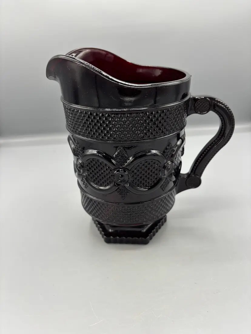 Vintage Avon Cape Cod Ruby Red wine pitcher