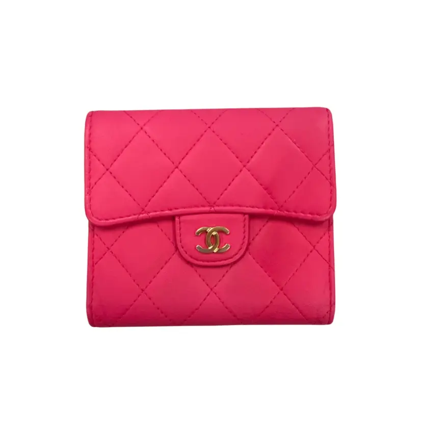 Chanel Pink Caviar Hot Pink Medium Size Wallet