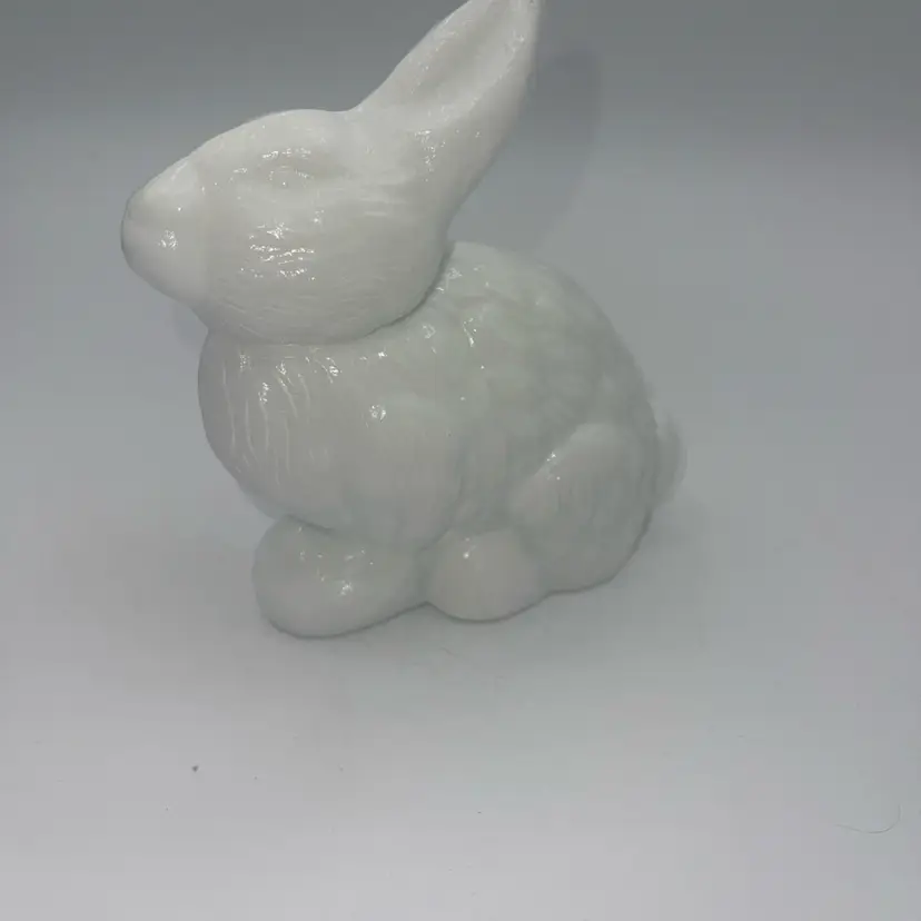 07-Mosser Milk Glass Bunny 5 1/4" High Standing Bunny