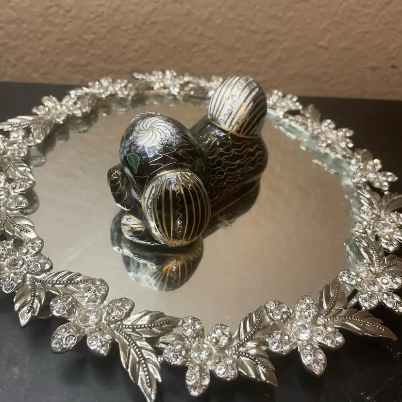 Gorgeous Cloisonné 4” Sleeping Dog Figurine