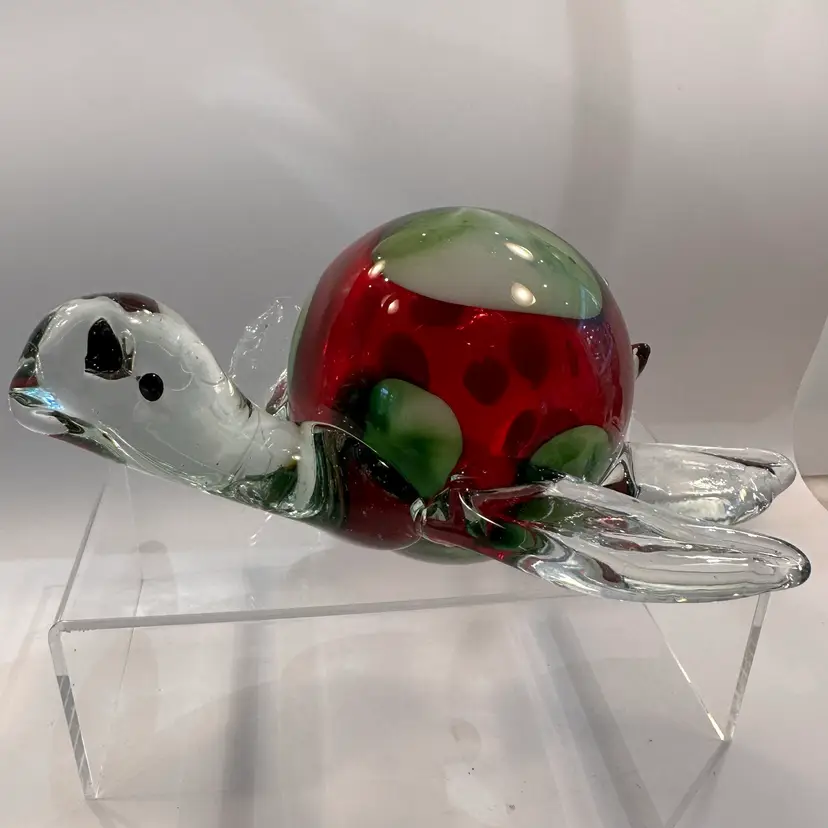 Large Handblown Art Glass Sea Turtle