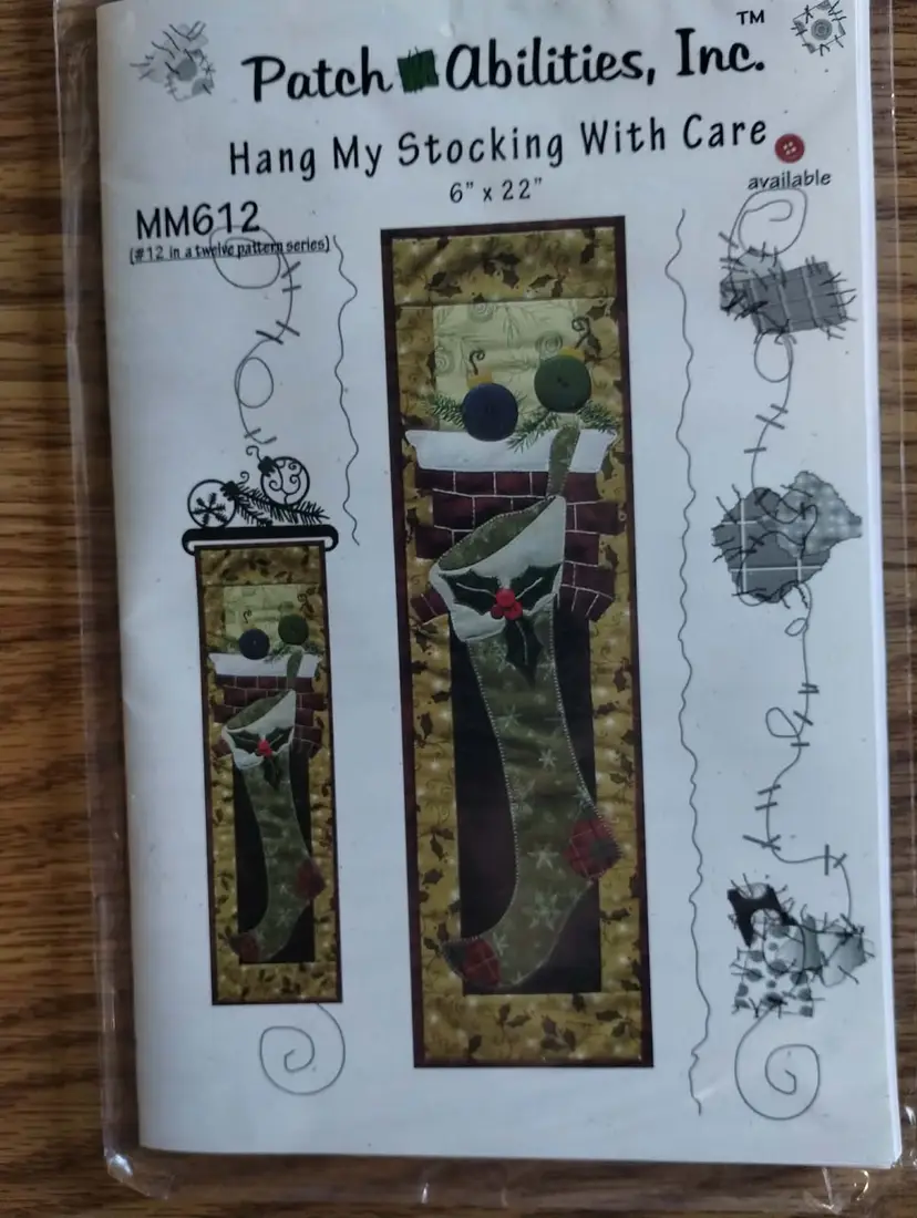 Hang My Stocking with Care 6 x 22-Inches Wall Hanging Fabric Kit, Christmas
