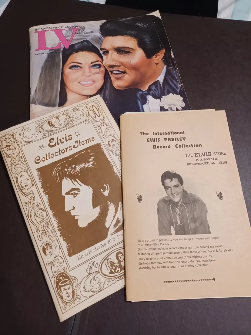 Collection of Elvis mail-order brochures and Las Vegas Magazine