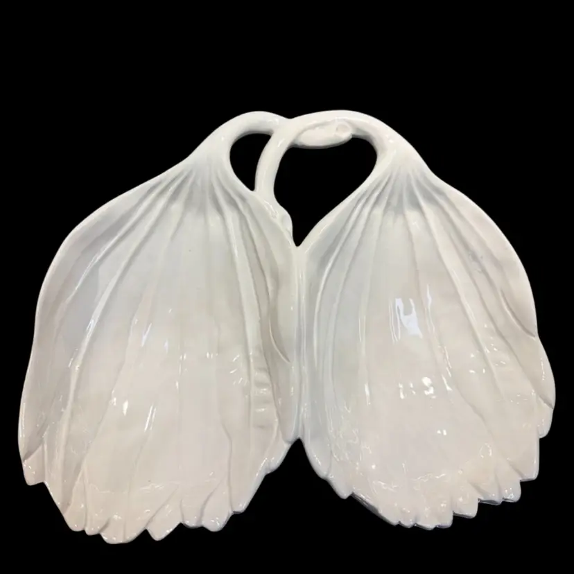 Italian -MCM-  Double Leaf Divided Leaf Dish  8”x 9.5”