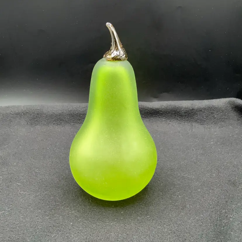 Blenko Green Satin Glass Pear