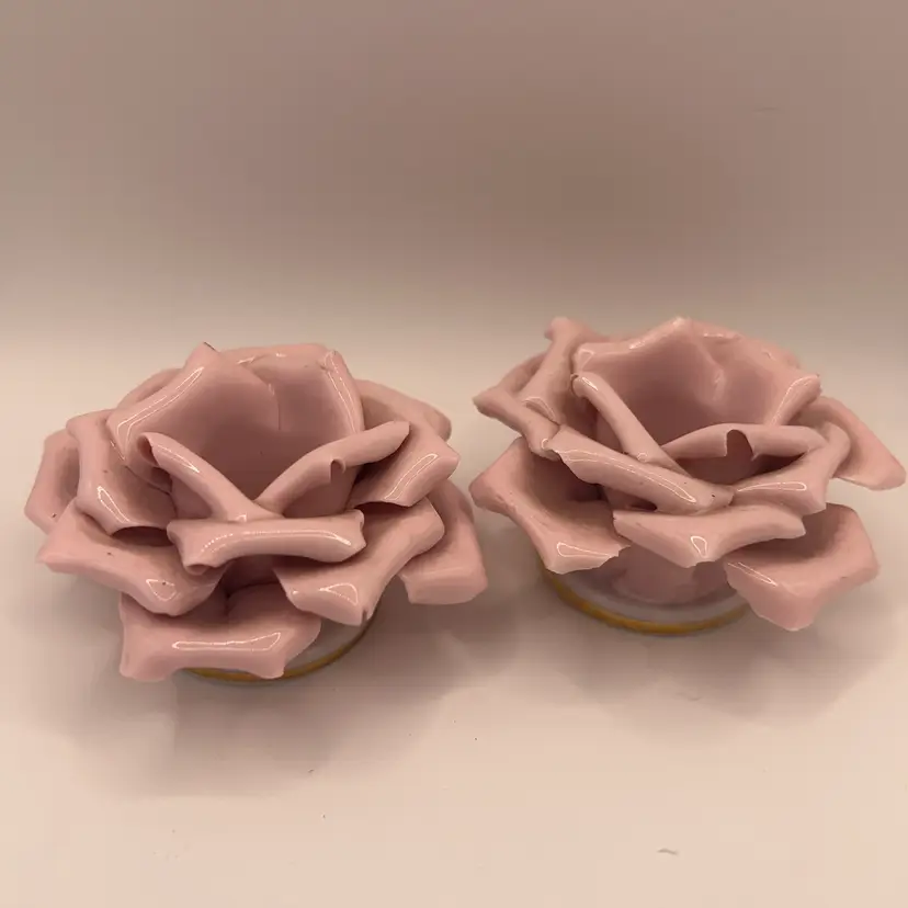 Lefton Rose Candleholders