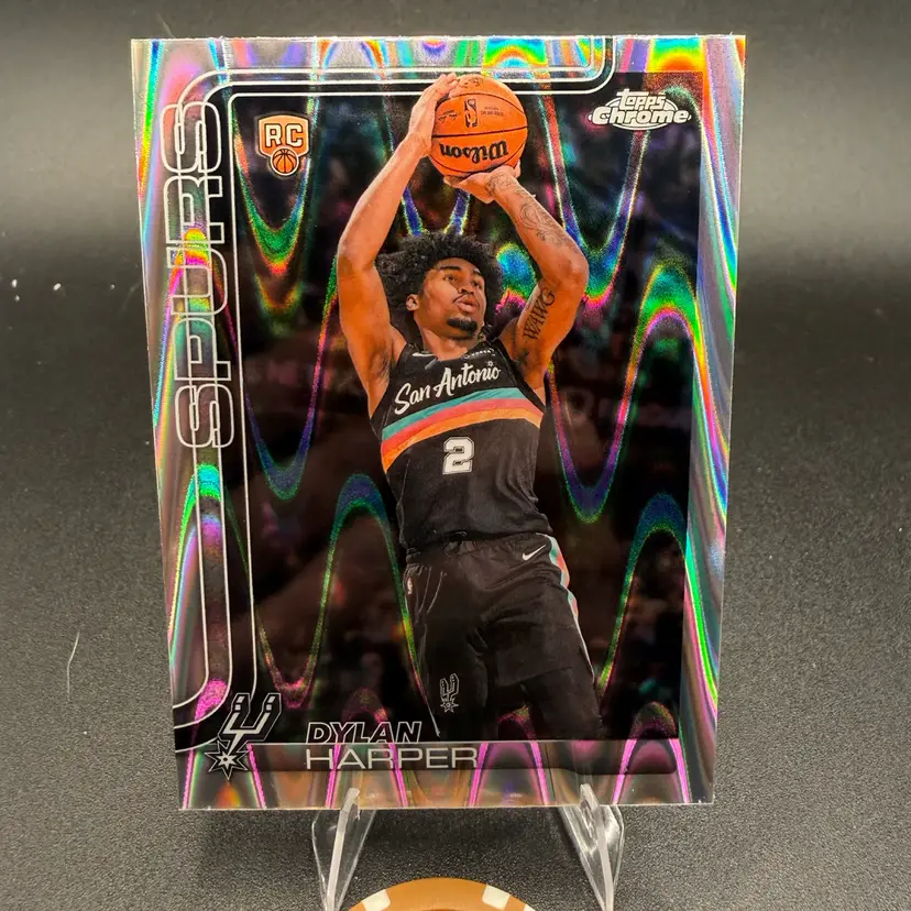 Dylan Harper RayWave Refractor RC 2025-26 Topps NBA Chrome Update San Antonio Spurs
