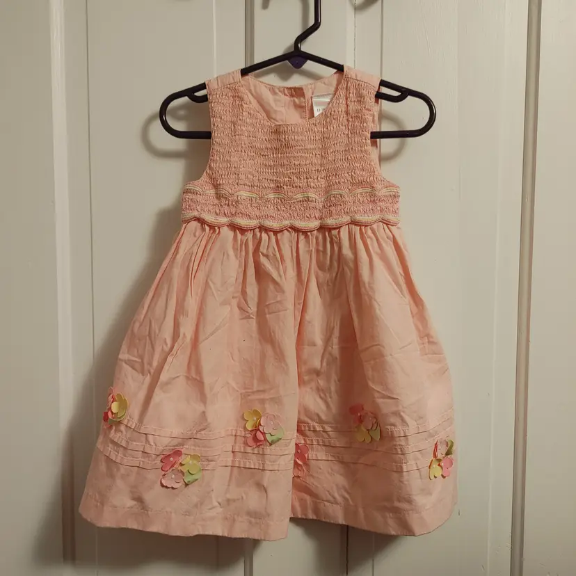 Kids- Brand: Gymboree. Size 12-18 months. Pink dress. Material- 100% cotton. No callouts.