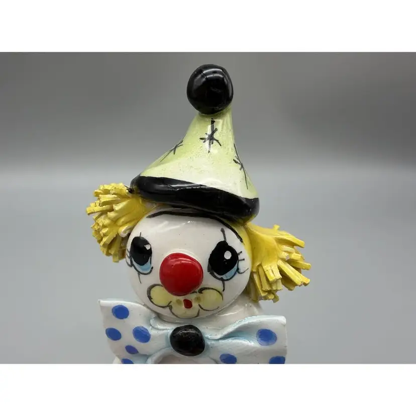 Vintage Zampiva Clown Figurine with Flower Made in Italy Hand Painted Ceramic