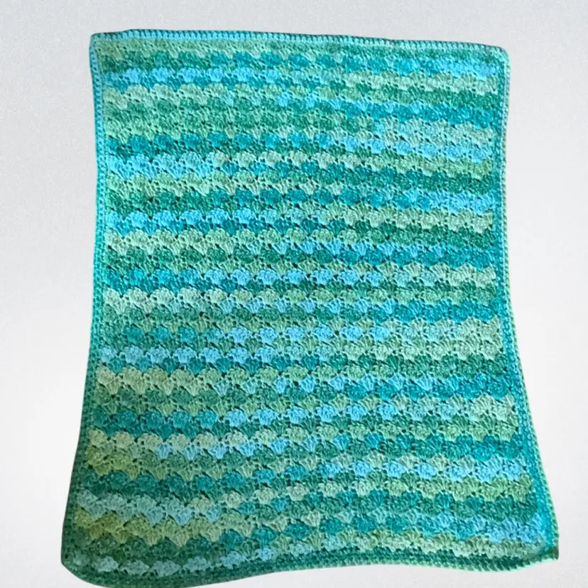 Green Crocheted Baby Blanket