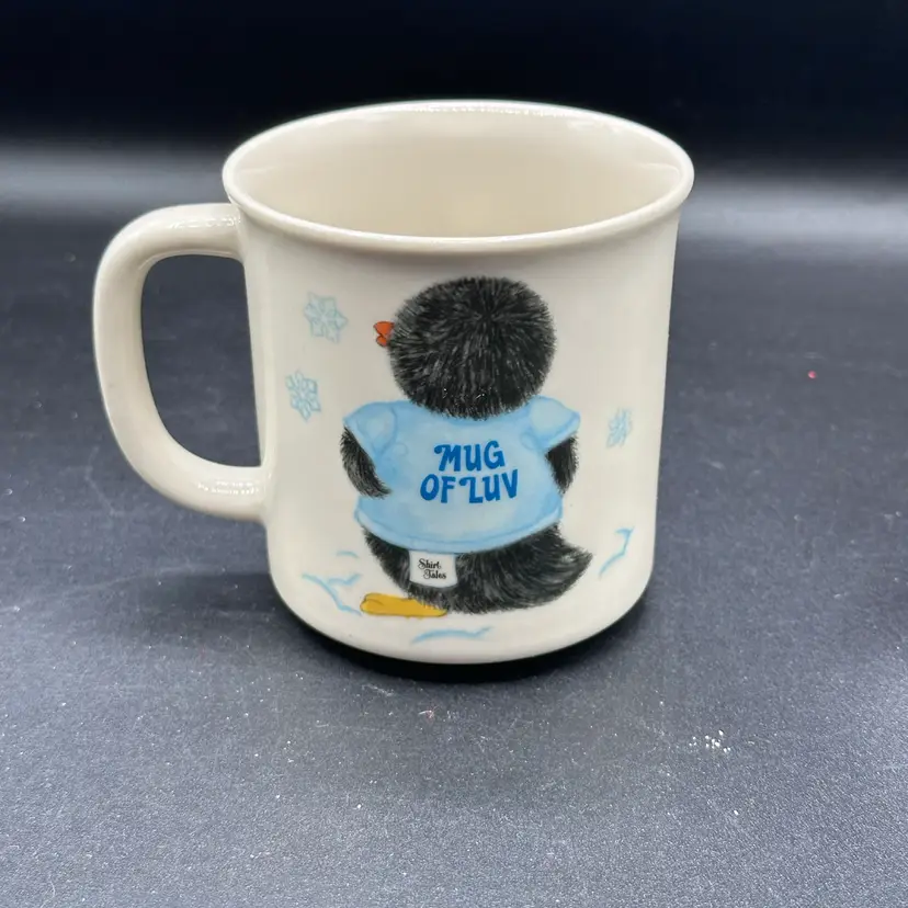 Vintage Hallmark Shirt Tales Coffee Cup Penguin Mug made in Japan 1980