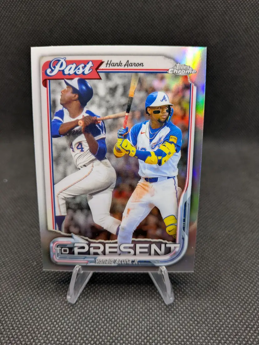 Ronald Acuna Jr./Hank Aaron 2026 Topps Chrome Past to Present #PTP-2 - Atlanta Braves