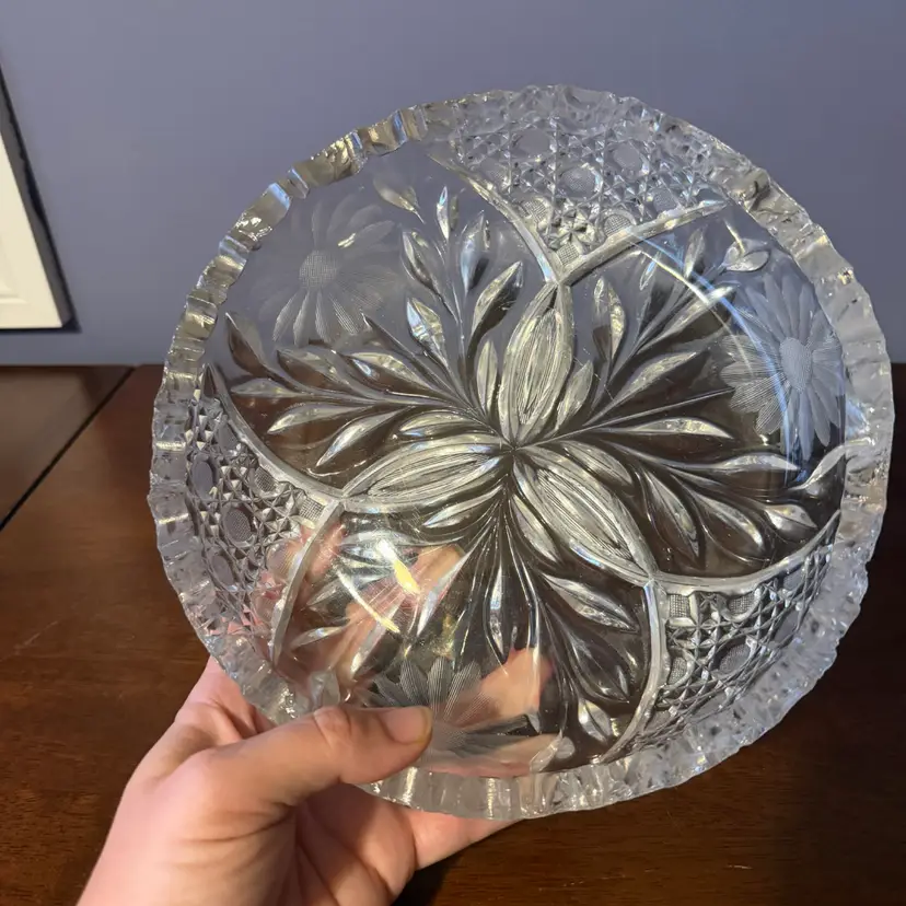 A clear pressed glass Innovation pattern bowl by McKee Glass Company.circa 1910-1930