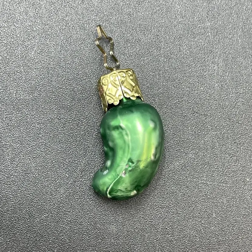Blown Glass Pickle Ornament Miniature Christmas German Germany